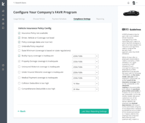 Configure FAVR Program App - Compliance Settings